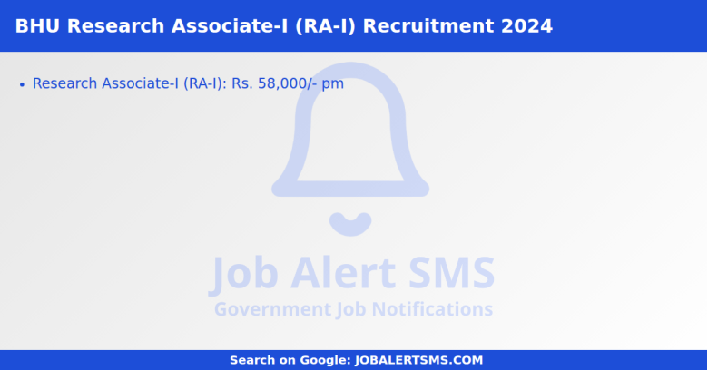 BHU Research Associate-I (RA-I) Recruitment 2024