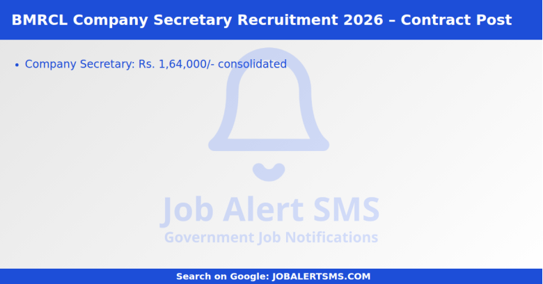 BMRCL Company Secretary Recruitment 2026 – Contract Post
