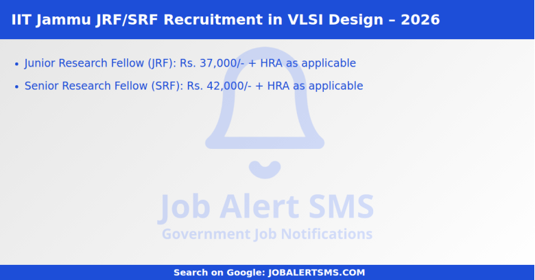IIT Jammu JRF/SRF Recruitment in VLSI Design – 2026