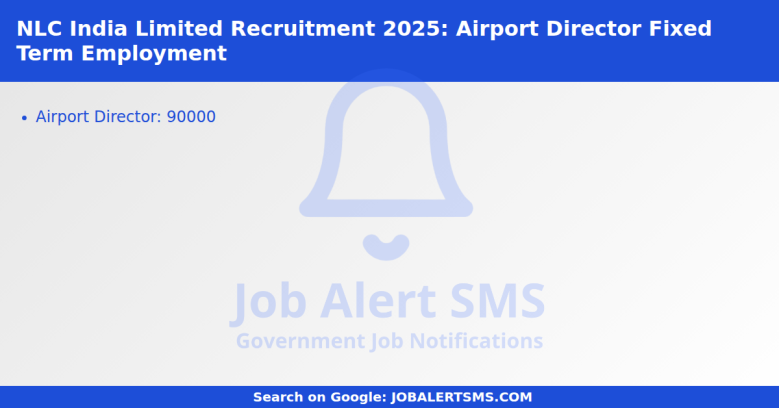 NLC India Limited Recruitment 2025: Airport Director Fixed Term Employment