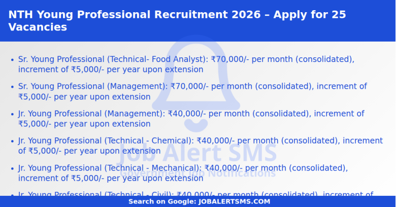 NTH Young Professional Recruitment 2026 – Apply for 25 Vacancies